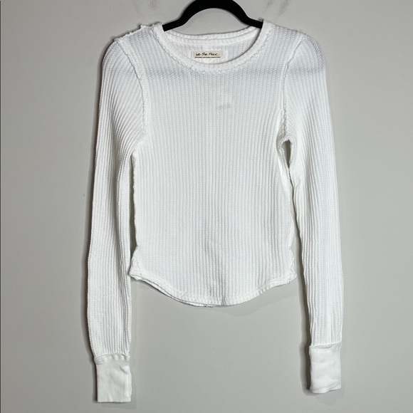 Free People | Women’s White Roll With It Long Sleeve Thermal Top Size XS NWT - Picture 2 of 7